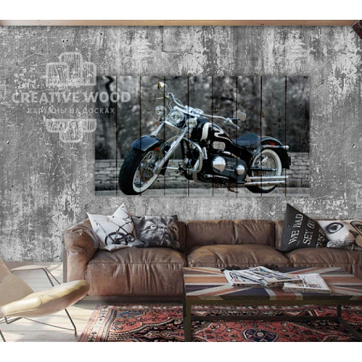 Картины в интерьере артикул Мотоциклы - Мото 7, Мотоциклы, Creative Wood
